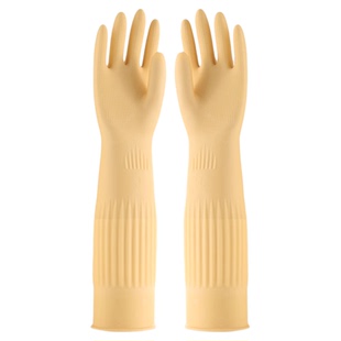 冬季加绒加厚家务手套加长防水防滑食品级乳胶洗碗洗衣耐用女款