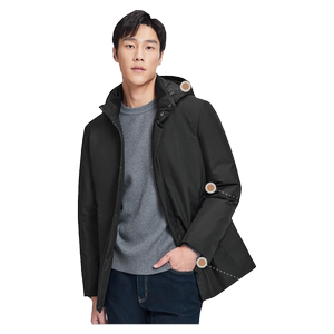 白鹅绒中长款男士羽绒服金利来