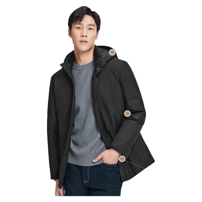 白鹅绒中长款男士羽绒服金利来