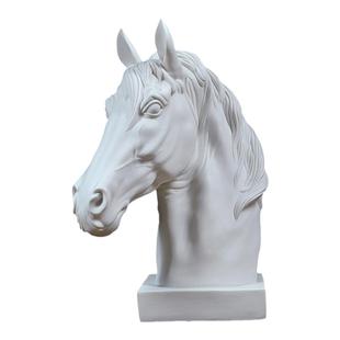 德化白瓷马摆件创意马头家居工艺品马到成功办公摆设陶瓷马