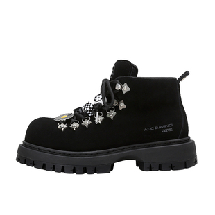 ADC达芬奇 ADCDAVINCI 工装马丁靴男女款增高户外防滑登山徒步鞋