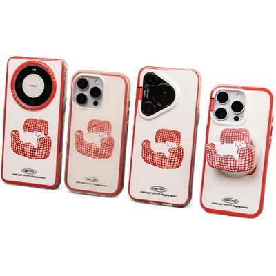 沙发线条猫咪磁吸手机壳