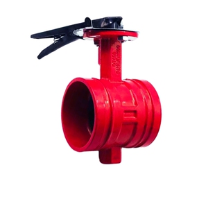 涡轮沟槽蝶阀D381X卡箍式连接DN100蝶板开关阀消防管道蝶式控制阀