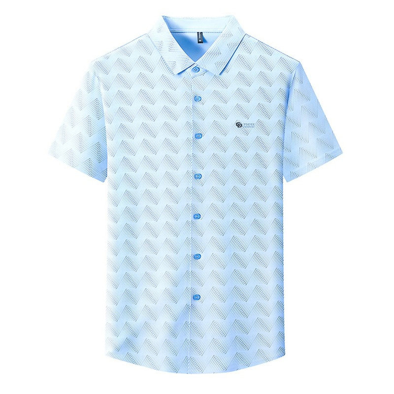 夏季男士新款冰丝短袖衬衣POLO衫