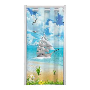 免打孔门帘隔断帘遮挡风布艺卧室家用厕所试衣间厨房卫生间布帘子