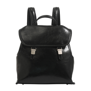 香港品牌小众高级油蜡皮双肩包女大容量上班通勤电脑书包轻便背包