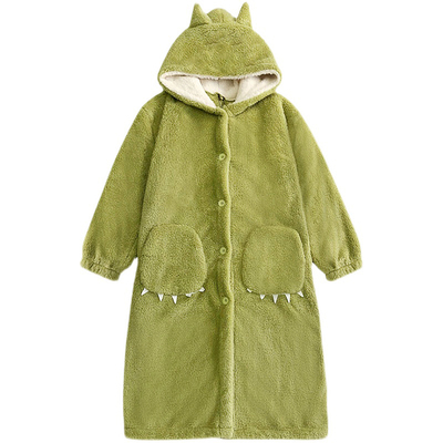 大眼仔独眼怪珊瑚绒睡衣情侣加厚