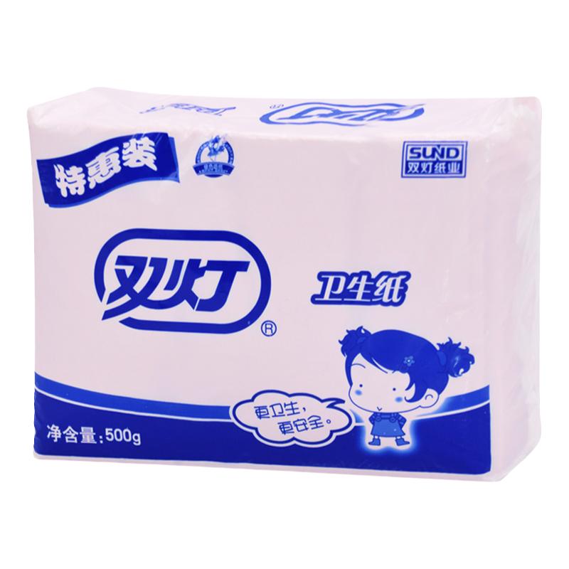 双灯家用红色500g16包平板卫生纸