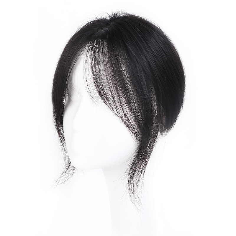 发知发假发女全真发丝自然隐形头顶斜刘海假发女士日常百搭补发片