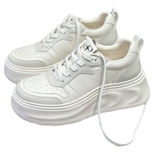 IDO女鞋2026新款爆款厚底增高拼色小白鞋女百搭休闲显脚小松糕鞋