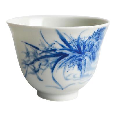 青花陶瓷主人杯高端茶杯全手工