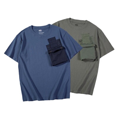 mdnsness军事风口袋补丁贴布t恤