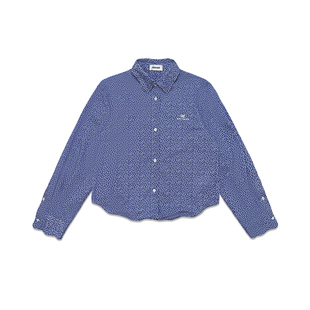 ECHOADE极简优雅小版型鱼骨设计随意演绎N种造型logo刺绣长袖衬衫