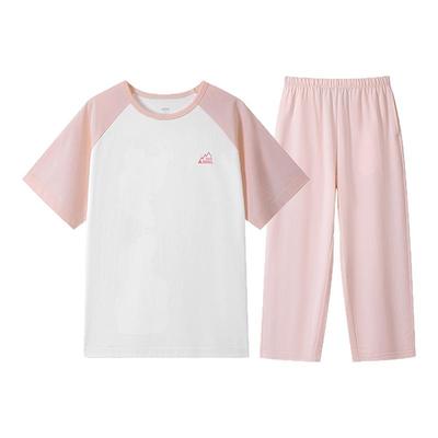 安奈儿童装男童女童短袖家居服套装2025夏新款莫代尔透气睡衣裤