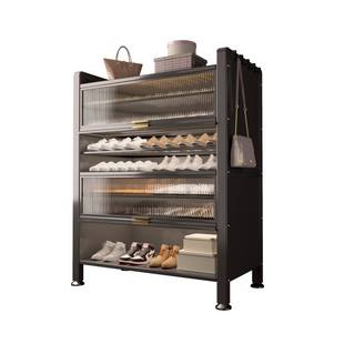 钢制鞋柜落地多层大容量收纳碳钢靠墙一体防尘鞋架家用门口玄关柜