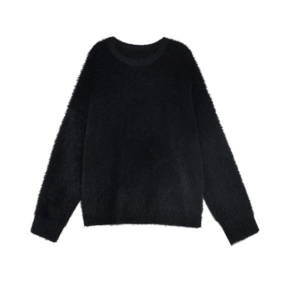 秋冬季新款长袖宽松套头毛毛上衣