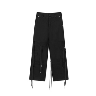 i.t GROUNDZERO高街潮牌美式大口袋设计抽绳阔腿工装长裤