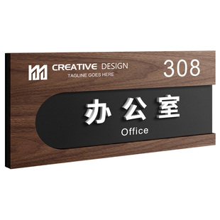 亚克力可更换替换总经理办公室门牌定制高级感会议室财务部接待洽谈部门科室牌直播间项目部抽拉式玻璃门标识