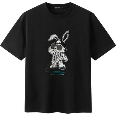 gxg.jeans男装  多色兔子印花潮流时尚圆领短袖T恤男 25年夏新品