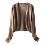 时尚纯羊绒开衫女长袖V领披肩高级感针织衫上衣