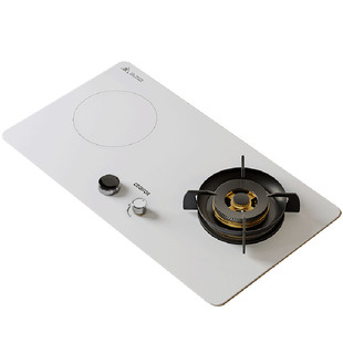 科迪弗气电两用台嵌入式家用双灶白色燃气灶电磁炉煤气灶一气一电