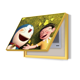 卡通翻盖铝合金电表箱装饰画蜡笔小新餐厅挂画卧室弱电箱遮挡盖板