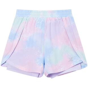 氢风|特步童装女童速干短裤夏季薄款儿童假两件五分裤中大童裤子