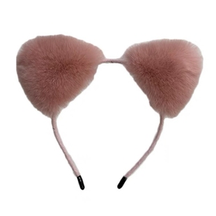 洗脸化妆发箍女真獭兔毛猫耳朵发饰网红可爱毛绒头饰少女发卡头箍