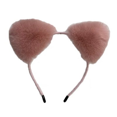 洗脸化妆发箍女真獭兔毛猫耳朵发饰网红可爱毛绒头饰少女发卡头箍
