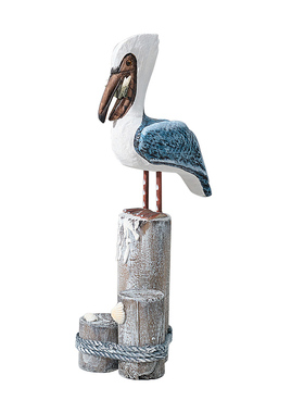 实木树桩鸟地中海家居摆件