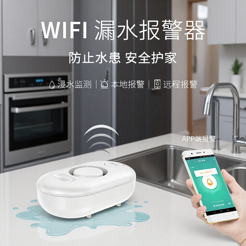 刻锐涂鸦水浸报警器家用远程智能家居WiFi漏水感应探测器