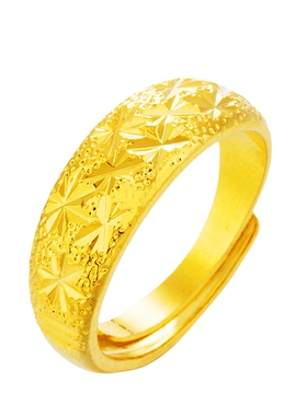 沙金字印满天星男式戒指 沙金指环开口男士越南沙金久不掉色戒子