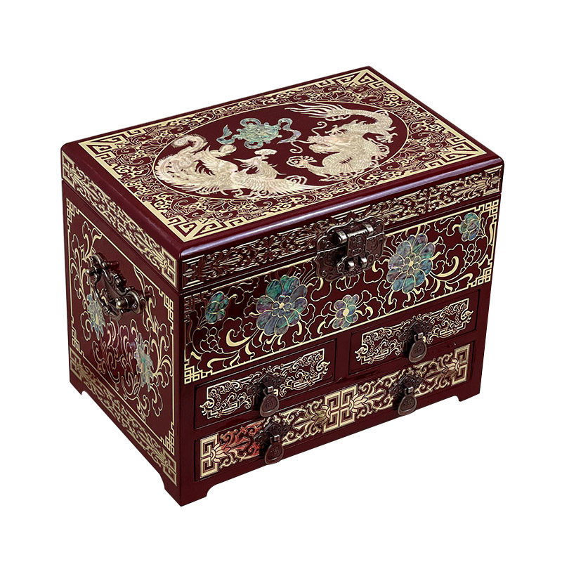 大容量珠宝盒非遗螺钿漆器首饰箱