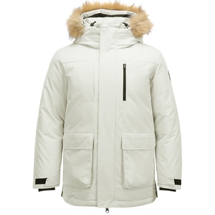 斯凯奇热源冬季男女款中长款三防连帽羽绒服外套加绒保暖羽绒夹克