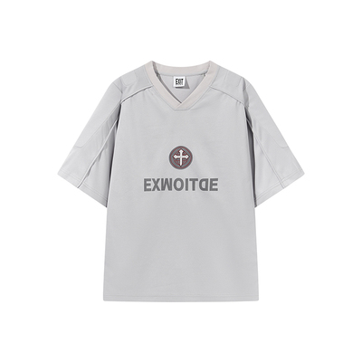 EXITMODE BY BLINDNOPLAN 25SS 休闲宽松上衣运动填充印花短袖T恤