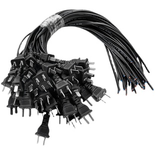 两孔母插纯铜一体带线两脚公头AC220V电源线监控防水盒接电延长线