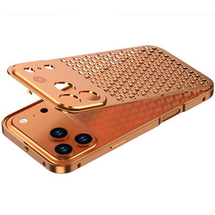 17promax全铝合金iphone 16promax苹果15pro镂空散热手机壳14网格精孔13镜头全包保护套透气防摔新款高级适用