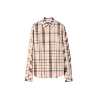 【新款】BURBERRY女装 常规版型格纹棉质长袖衬衫 81237061