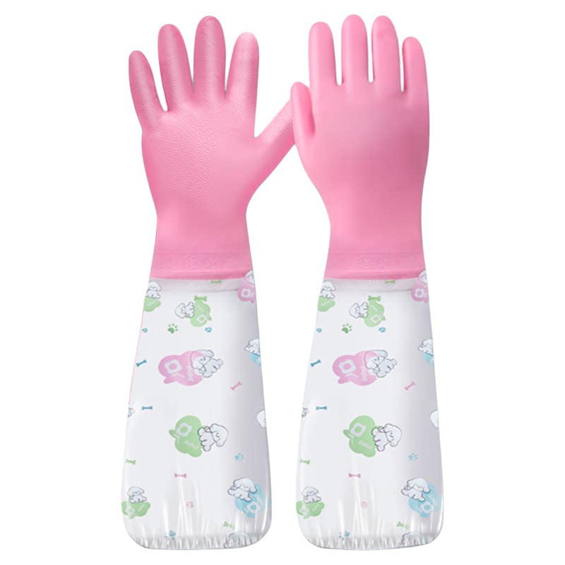 冬季洗车手套保暖加绒橡胶洗碗绒里乳胶耐用胶皮洗衣服女防水手套
