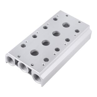 气动电磁阀底座4V210-08汇流板200M-40F/100M-02F 阀板汇流阀排座