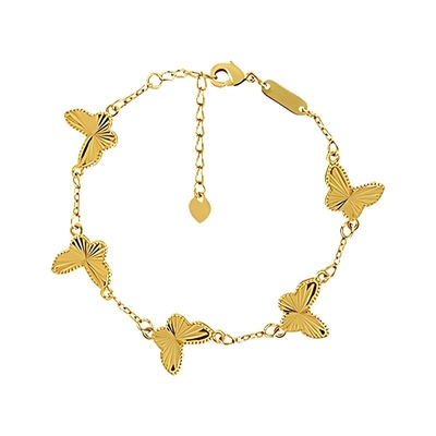 金店同款国风沙金镭射蝴蝶手链女2025新款精致轻奢小众高级感手饰