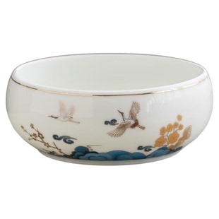 金镶玉羊脂玉瓷茶洗大号笔洗水盂洗茶杯碗白瓷功夫洗茶具茶渣缸