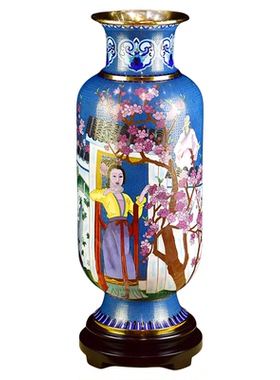 北京景泰蓝花瓶18寸《提都城南庄