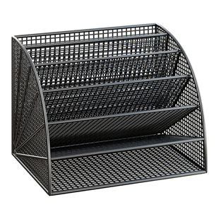 扇形金属文件夹收纳架办公桌文件收纳盒桌面多层置物架立式文件框分层书架办公用品A4纸资料档案整理书立架子