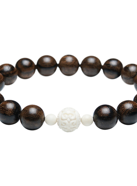 逸述手工复古沉香猛犸牙男女手串