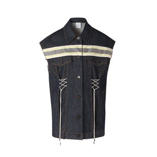 VVNK JANE PLUS春季新品复古帅气直身无袖牛仔马甲女J313050206A