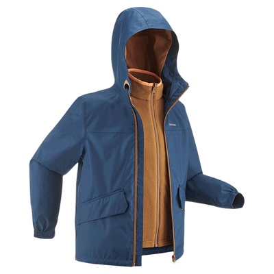 迪卡侬亲子装可拆卸抓绒内胆外套