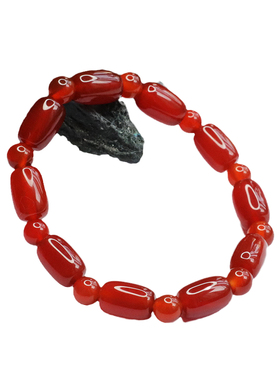 红玛瑙路路通手串玉髓手链珠宝复古风男女吉祥纳福节日礼物饰品