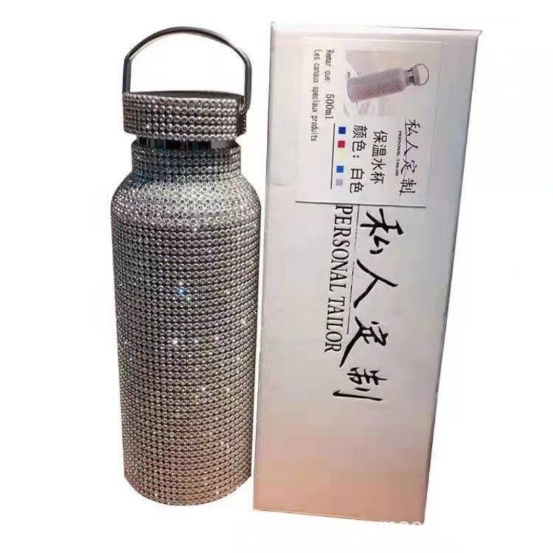 创意潮流便携水杯水钻保温杯包邮