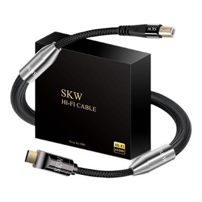 SKW旗舰纯银type-c转B方口音频线